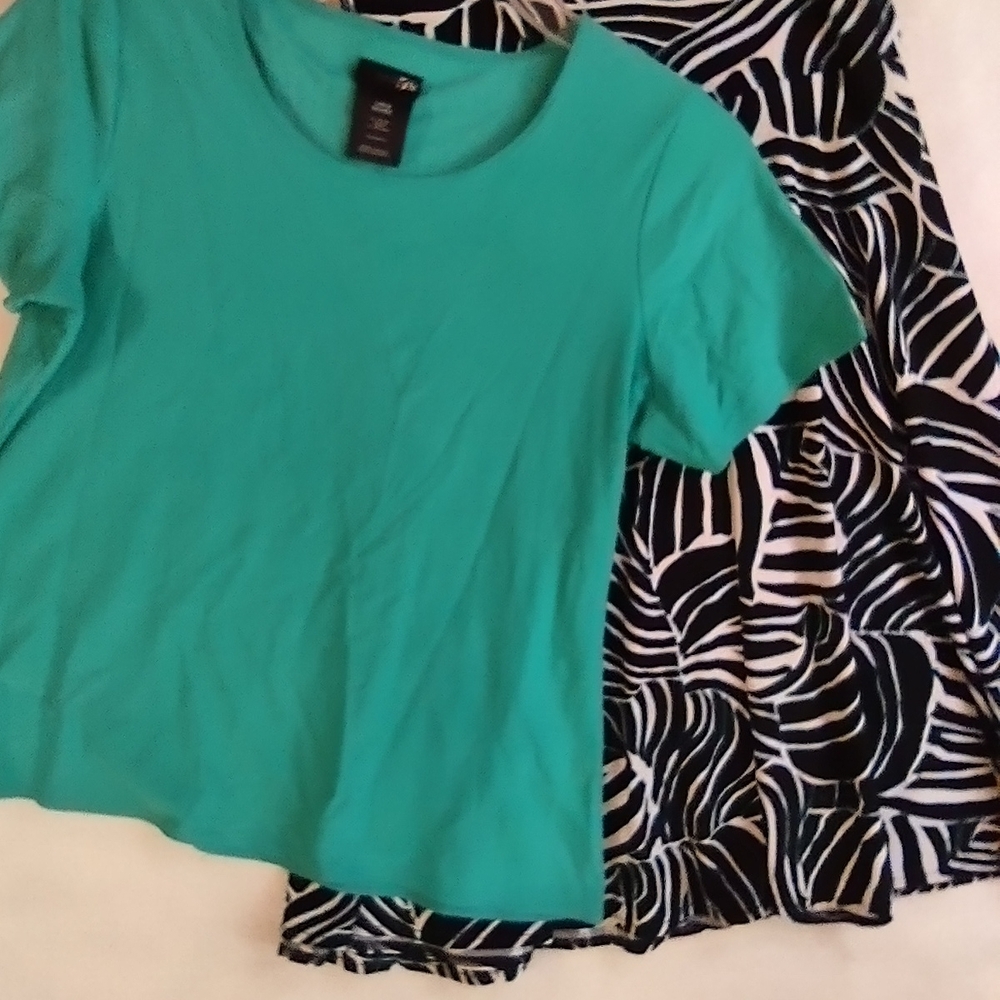 East 5th Teal Black And White Skirt Set